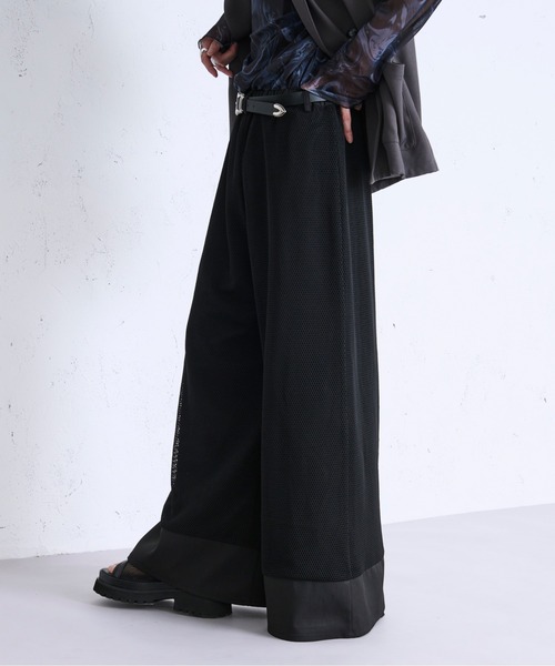 Ellno Loset（エルノロゼット）の「メッシュキリカエワイドバギーパンツ（その他パンツ・メンズ・グレー/ブラック・MEDIUM/LARGE/X-SMALL/SMALL）」の5枚目の写真