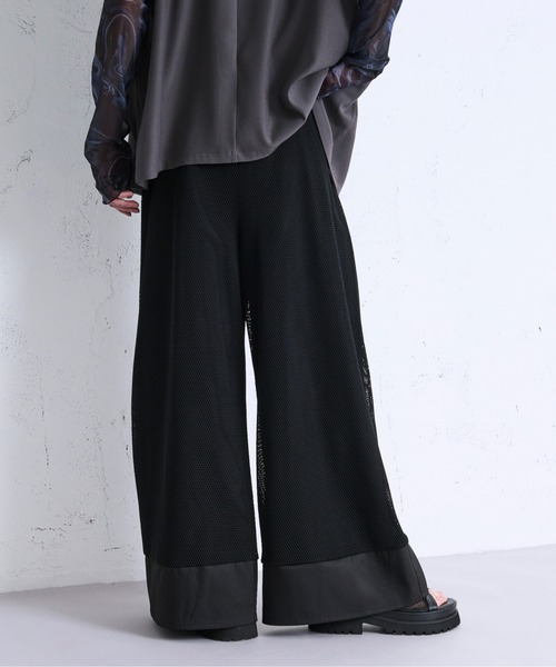 Ellno Loset（エルノロゼット）の「メッシュキリカエワイドバギーパンツ（その他パンツ・メンズ・グレー/ブラック・MEDIUM/LARGE/X-SMALL/SMALL）」の6枚目の写真