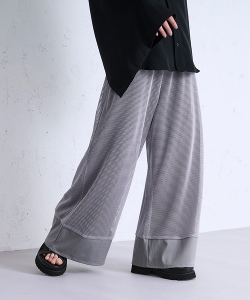 Ellno Loset（エルノロゼット）の「メッシュキリカエワイドバギーパンツ（その他パンツ・メンズ・グレー/ブラック・MEDIUM/LARGE/X-SMALL/SMALL）」の17枚目の写真