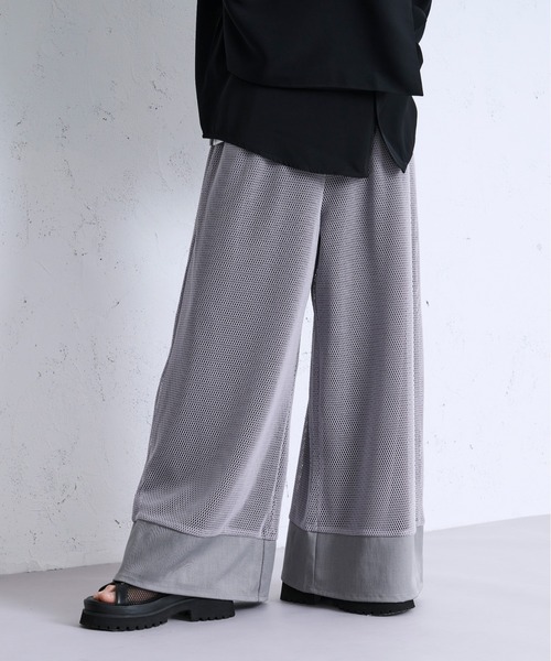 Ellno Loset（エルノロゼット）の「メッシュキリカエワイドバギーパンツ（その他パンツ・メンズ・グレー/ブラック・MEDIUM/LARGE/X-SMALL/SMALL）」の18枚目の写真