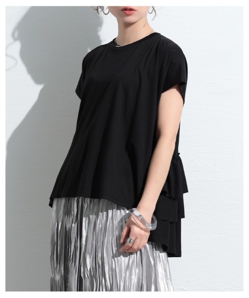 Sawa a la mode（サワアラモード）の「接触冷感バックティアードカットソー（Tシャツ/カットソー・レディース・ピンク/ブルー/ブラック/ホワイト・FREE）」の10枚目の写真