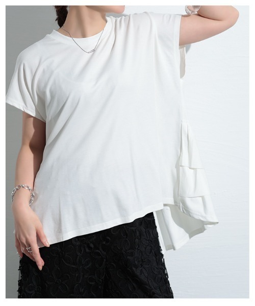 Sawa a la mode（サワアラモード）の「接触冷感バックティアードカットソー（Tシャツ/カットソー・レディース・ピンク/ブルー/ブラック/ホワイト・FREE）」の11枚目の写真