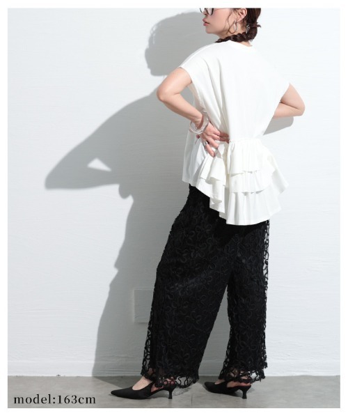 Sawa a la mode（サワアラモード）の「接触冷感バックティアードカットソー（Tシャツ/カットソー・レディース・ピンク/ブルー/ブラック/ホワイト・FREE）」の12枚目の写真