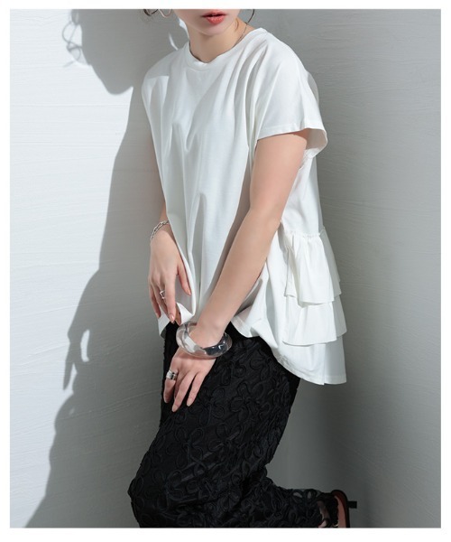 Sawa a la mode（サワアラモード）の「接触冷感バックティアードカットソー（Tシャツ/カットソー・レディース・ピンク/ブルー/ブラック/ホワイト・FREE）」の13枚目の写真