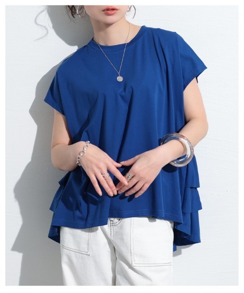 Sawa a la mode（サワアラモード）の「接触冷感バックティアードカットソー（Tシャツ/カットソー・レディース・ピンク/ブルー/ブラック/ホワイト・FREE）」の17枚目の写真