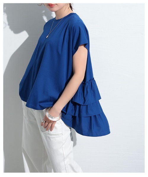 Sawa a la mode（サワアラモード）の「接触冷感バックティアードカットソー（Tシャツ/カットソー・レディース・ピンク/ブルー/ブラック/ホワイト・FREE）」の20枚目の写真