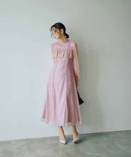 haremode(ハレモード)の「シアーレースコンビネーションドレス(ドレス・レディース・チャコールグレー/ブラック/ライトパープル・S/M)」の13枚目の写真