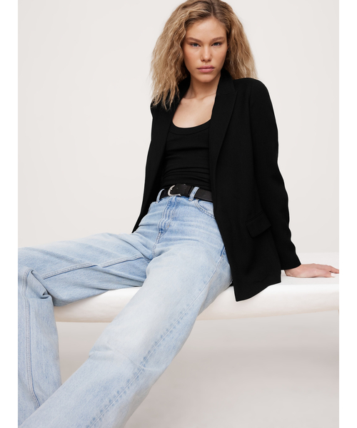 Banana Republic(バナナリパブリック)の「ドレープツイル ブレザージャケット(テーラードジャケット・レディース・ベージュ/ブラック・L/M/S/XS)」の6枚目の写真