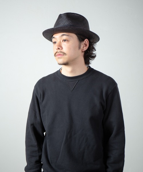 ビンテージ☆黒パナバ帽子 55センチ KNOX