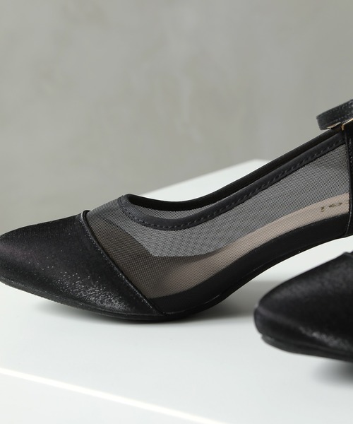 Kana（カナ）の「ラメ×シアー グリッター チャンキーヒール パンプス 結婚式 お呼ばれ オケージョン（パンプス・レディース・ブラック/シルバー/ベージュ・2L/M/L/S）」の6枚目の写真