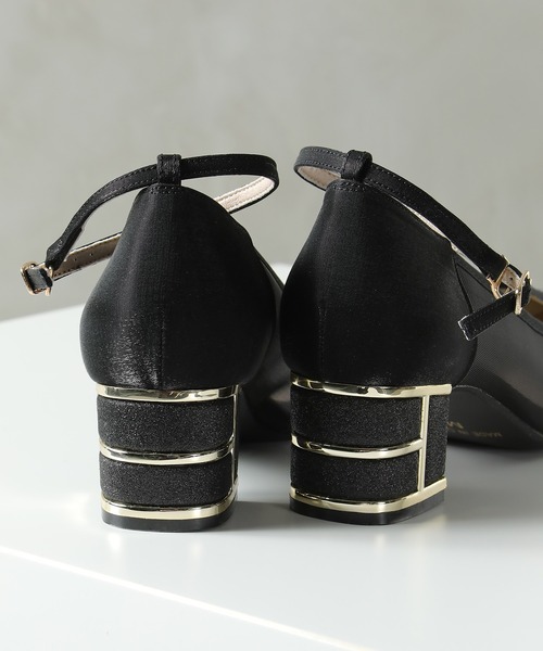 Kana（カナ）の「ラメ×シアー グリッター チャンキーヒール パンプス 結婚式 お呼ばれ オケージョン（パンプス・レディース・ブラック/シルバー/ベージュ・2L/M/L/S）」の8枚目の写真