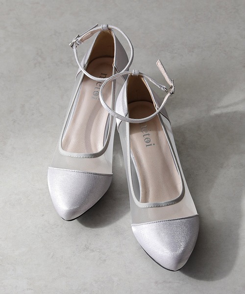 Kana（カナ）の「ラメ×シアー グリッター チャンキーヒール パンプス 結婚式 お呼ばれ オケージョン（パンプス・レディース・ブラック/シルバー/ベージュ・2L/M/L/S）」の14枚目の写真