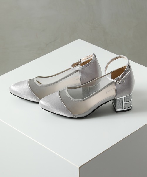 Kana（カナ）の「ラメ×シアー グリッター チャンキーヒール パンプス 結婚式 お呼ばれ オケージョン（パンプス・レディース・ブラック/シルバー/ベージュ・2L/M/L/S）」の15枚目の写真