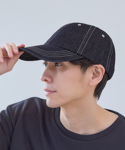 LAKOLE（ラコレ）の「デニム風ステッチキャップ / 325938（キャップ・メンズ・ブラック/ネイビー・9）」の2枚目の写真