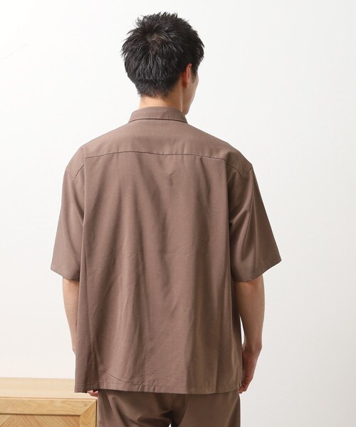 THE SHOP TK (ザ ショップ ティーケー )の「クールファイバー ダブルフラップ半袖シャツ 接触冷感/吸水速乾/UVケア/軽量/セットアップ可(シャツ/ブラウス・メンズ・ブラウン系/ネイビー・02/03/04)」の8枚目の写真