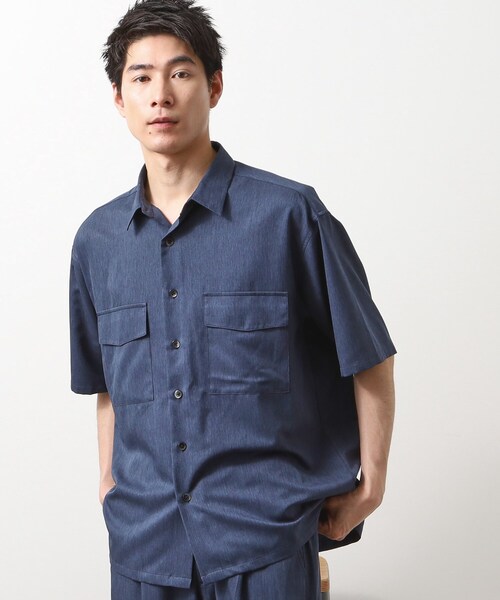 THE SHOP TK (ザ ショップ ティーケー )の「クールファイバー ダブルフラップ半袖シャツ 接触冷感/吸水速乾/UVケア/軽量/セットアップ可(シャツ/ブラウス・メンズ・ブラウン系/ネイビー・02/03/04)」の11枚目の写真