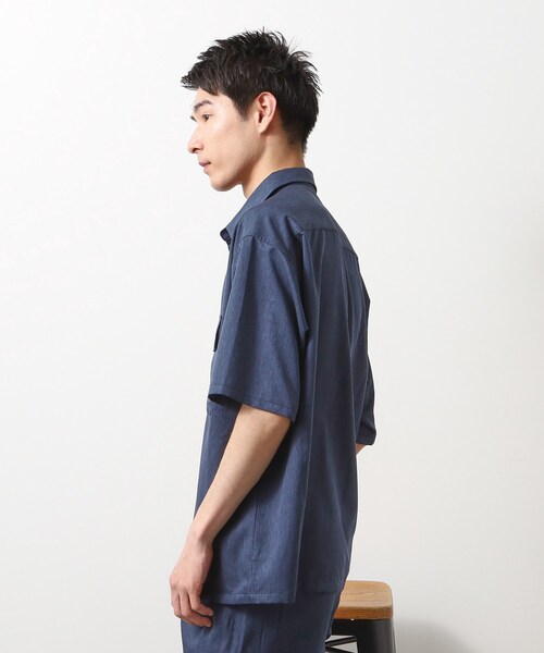 THE SHOP TK (ザ ショップ ティーケー )の「クールファイバー ダブルフラップ半袖シャツ 接触冷感/吸水速乾/UVケア/軽量/セットアップ可(シャツ/ブラウス・メンズ・ブラウン系/ネイビー・02/03/04)」の12枚目の写真