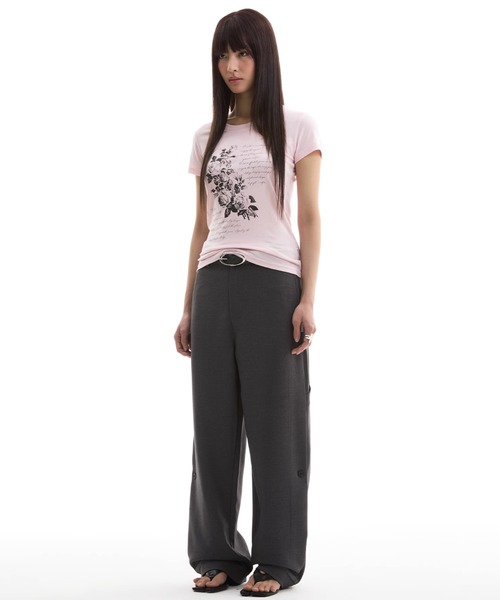 ❤️新品・タグ付き❤️【マルチアクション】スラックス セール】カーゴポケットワイドスラックス ダークグレー