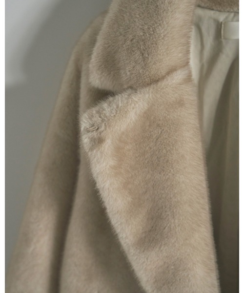 anuke（アンヌーク）の「Eco Minkfur Jacket（テーラードジャケット・レディース・アイボリー/ブラウン・38inch/36inch）」の19枚目の写真