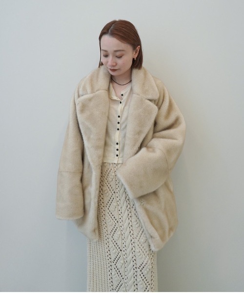 さ*マ様 anuke Eco Minkfur Jacket アイボリー サイズ3 Eco Minkfur Jacket（テーラードジャケット）｜anuke（アンヌーク）の