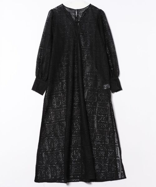 STYLEBLOCK(スタイルブロック)の「ブロックレースボリュームスリーブスリットワンピース(ワンピース・レディース・アイボリー/ブラック・M)」の1枚目の写真