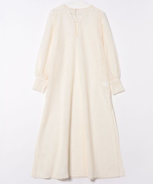 STYLEBLOCK(スタイルブロック)の「ブロックレースボリュームスリーブスリットワンピース(ワンピース・レディース・アイボリー/ブラック・M)」の6枚目の写真