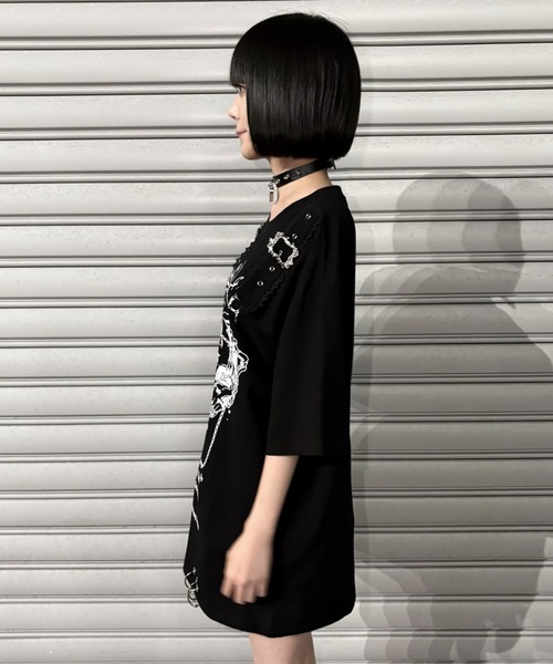 NOVESSEL(ノベセル)の「『AOSPACE』スカルプリントTシャツ(Tシャツ/カットソー・レディース・ブラック/ホワイト・FREE)」の13枚目の写真