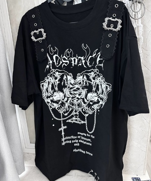 A'GEM/9 × .kom 『AOSPACE』 ツインスカル半袖Tシャツ インポート