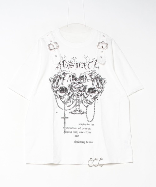 NOVESSEL(ノベセル)の「『AOSPACE』スカルプリントTシャツ(Tシャツ/カットソー・レディース・ブラック/ホワイト・FREE)」の10枚目の写真