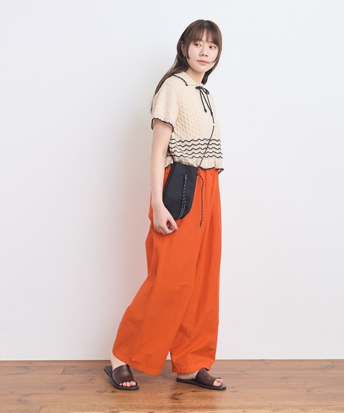 AMBIDEX（アンビデックス）の「透かし編み 襟付きプルオーバー（ニット/セーター・レディース・キナリ/ブラック・FREE）」の13枚目の写真