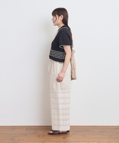 AMBIDEX（アンビデックス）の「透かし編み 襟付きプルオーバー（ニット/セーター・レディース・キナリ/ブラック・FREE）」の20枚目の写真