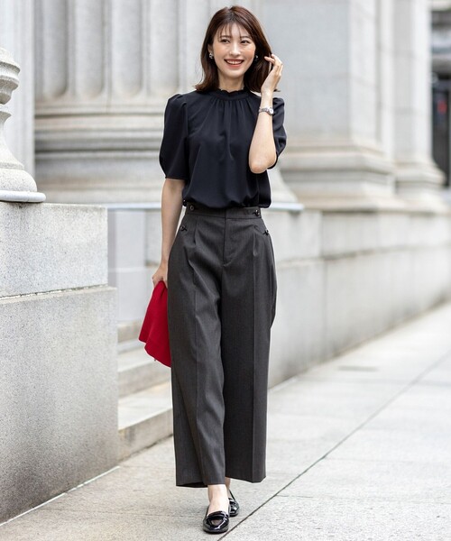 ANY SIS（エニィスィス）の「【洗える】フリルネックスタンド ブラウス（シャツ/ブラウス・レディース・スカイブルー系1/ホワイト系/ピンク系1/ネイビー系・2）」の7枚目の写真