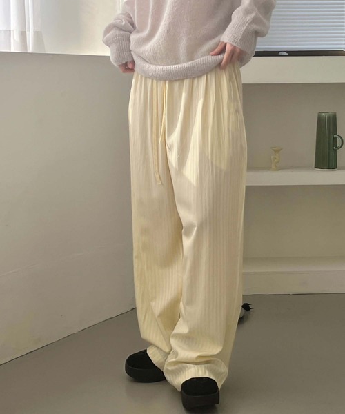 Doula Doula（ドゥーラドゥーラ）の「ストライプワイドリラックスパンツ（その他パンツ・レディース・ブルー/イエロー・FREE）」の3枚目の写真