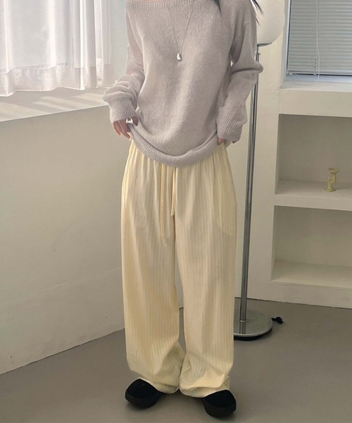 Doula Doula（ドゥーラドゥーラ）の「ストライプワイドリラックスパンツ（その他パンツ・レディース・ブルー/イエロー・FREE）」の6枚目の写真