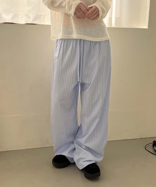 Doula Doula（ドゥーラドゥーラ）の「ストライプワイドリラックスパンツ（その他パンツ・レディース・ブルー/イエロー・FREE）」の12枚目の写真