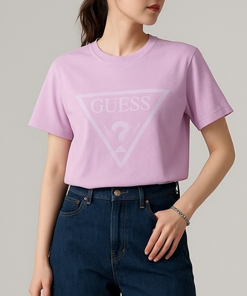 Guess(ゲス)の「GUESS ADELE SS CN TEE Tシャツ(Tシャツ/カットソー・レディース・ライトパープル/ピンク・S/M)」の2枚目の写真