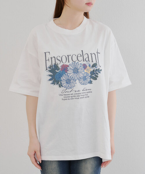セール】アンティークフラワーBIGTシャツ（Tシャツ/カットソー