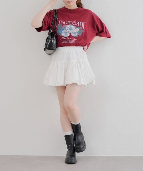 Another Branch olive des olive(アナザーブランチオリーブデオリーブ)の「アンティークフラワーBIGTシャツ(Tシャツ/カットソー・レディース・オフホワイト/スミクロ/ボルドー・FREE)」の20枚目の写真