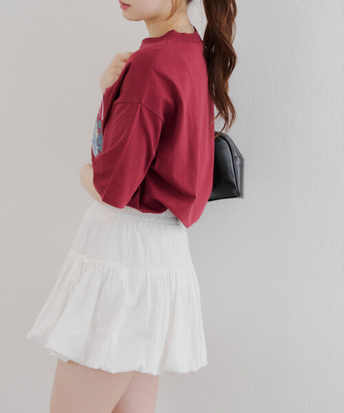 Another Branch olive des olive(アナザーブランチオリーブデオリーブ)の「アンティークフラワーBIGTシャツ(Tシャツ/カットソー・レディース・オフホワイト/スミクロ/ボルドー・FREE)」の22枚目の写真