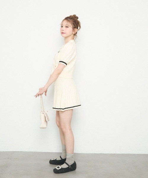 TITTY&CO.（ティティーアンドコー）の「半袖ニットポロセットアップ（ワンピース・レディース・アイボリー/ネイビー・FREE）」の21枚目の写真