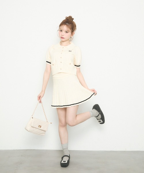 TITTY&CO.（ティティーアンドコー）の「半袖ニットポロセットアップ（ワンピース・レディース・アイボリー/ネイビー・FREE）」の20枚目の写真