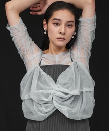 girl（ガール）の「リボンニュアンスビスチェ シアーインナー 2点セット トップス ブラウス 結婚式 ワンピース パーティードレス オケージョンドレス お呼ばれ 二次会 成人式 同窓会（シャツ/ブラウス）」