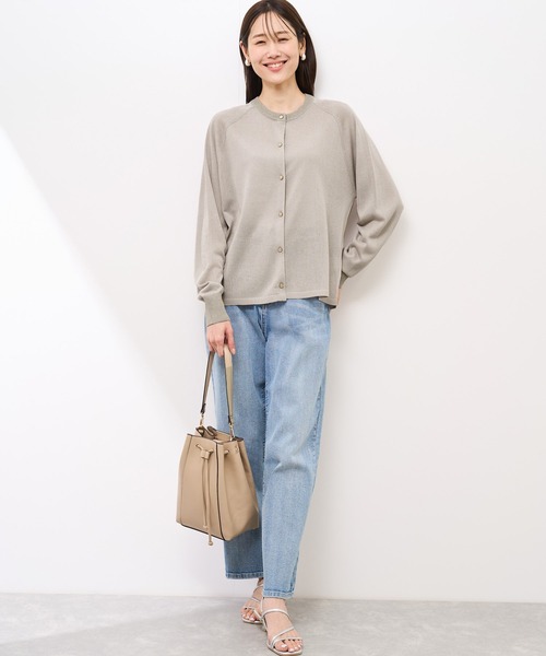 ROPE' PICNIC(ロペピクニック)の「【emur/エミュール】インターシャバックロゴカーディガン(カーディガン/ボレロ・レディース・ライトグレー/オフホワイト/チャコールグレー・38)」の12枚目の写真
