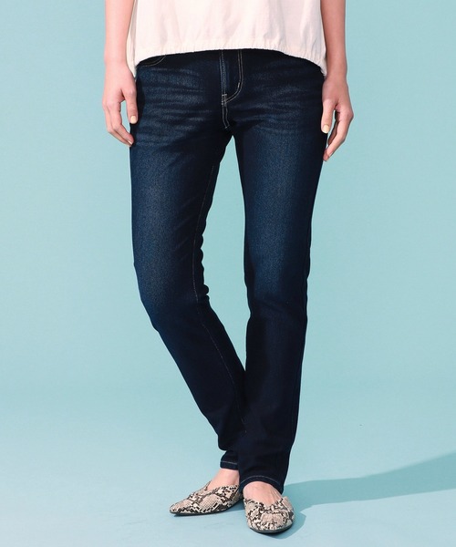 EDWIN(エドウィン)の「EDWIN LADIES ジャージーズ COOL スリムストレートデニムパンツ【涼】【速乾/ドライタッチ/蒸れにくい/軽量/夏用】(デニムパンツ・レディース・ベージュ/ブルー系その他2/ブルー系その他・X-SMALL/SMALL/MEDIUM/LARGE)」の1枚目の写真