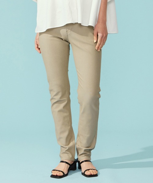EDWIN(エドウィン)の「EDWIN LADIES ジャージーズ COOL スリムストレートデニムパンツ【涼】【速乾/ドライタッチ/蒸れにくい/軽量/夏用】(デニムパンツ・レディース・ベージュ/ブルー系その他2/ブルー系その他・X-SMALL/SMALL/MEDIUM/LARGE)」の4枚目の写真