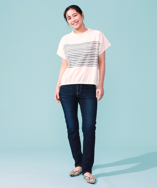 EDWIN(エドウィン)の「EDWIN LADIES ジャージーズ COOL スリムストレートデニムパンツ【涼】【速乾/ドライタッチ/蒸れにくい/軽量/夏用】(デニムパンツ・レディース・ベージュ/ブルー系その他2/ブルー系その他・X-SMALL/SMALL/MEDIUM/LARGE)」の21枚目の写真