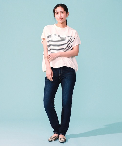 EDWIN(エドウィン)の「EDWIN LADIES ジャージーズ COOL スリムストレートデニムパンツ【涼】【速乾/ドライタッチ/蒸れにくい/軽量/夏用】(デニムパンツ・レディース・ベージュ/ブルー系その他2/ブルー系その他・X-SMALL/SMALL/MEDIUM/LARGE)」の22枚目の写真