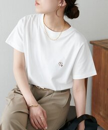 【WEB限定】線抜きハート刺繍コンパクト半袖Tシャツ