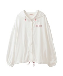 新品ピンクハウス　PINK HOUSE フード付き半袖パーカー　ロング丈グレー 2025年最新】PINK HOUSE レディース パーカーの人気アイテム