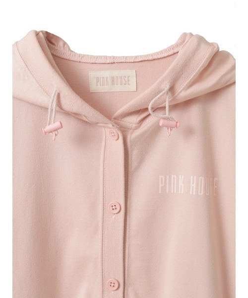 期間お値下げ〜PINK HOUSE フード付きカーディガンパーカー ロゴプリントフード付きカーディガン（パーカー）｜PINK HOUSE（ピンク